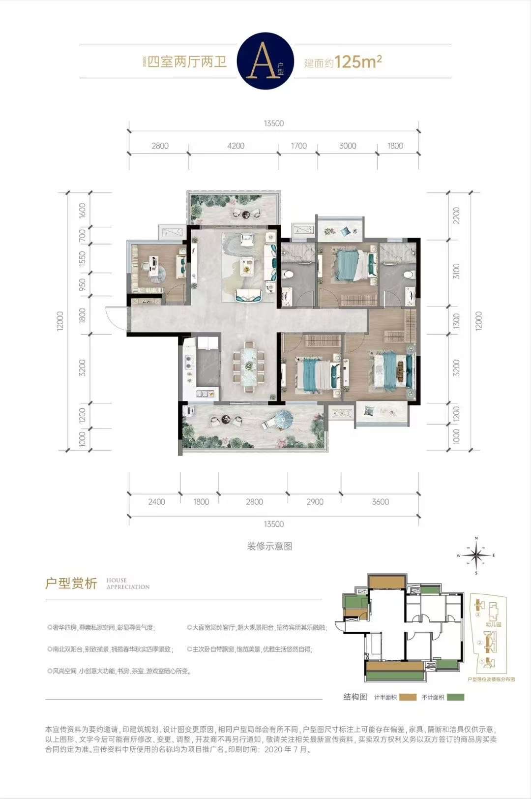 出售[爱心]
万达旁 金科集美天樾，一期，26楼，123平，